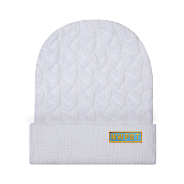 NWPRT Cable Beanie in White