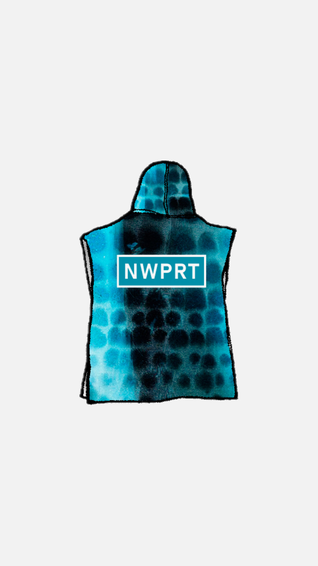 NWPRT Hooded Surf Poncho in Teal Rinse