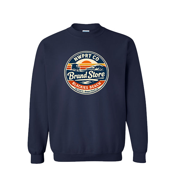 NWPRT Brand Store Roung Logo Crewneck Sweatshirt - Navy