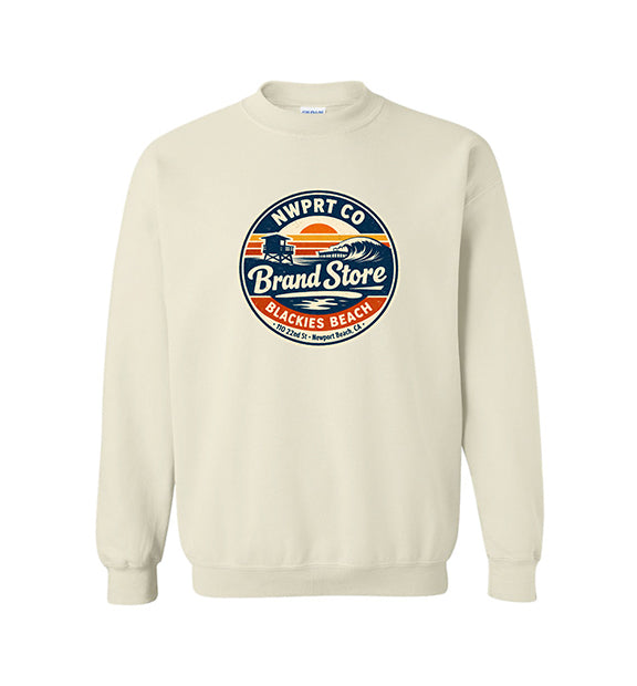NWPRT Brand Store Round Logo Crewneck Sweatshirt - Vintage White