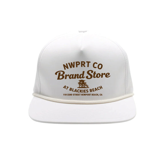 NWPRT Store Cream Mid Profile Rope Hat - Brown Logo