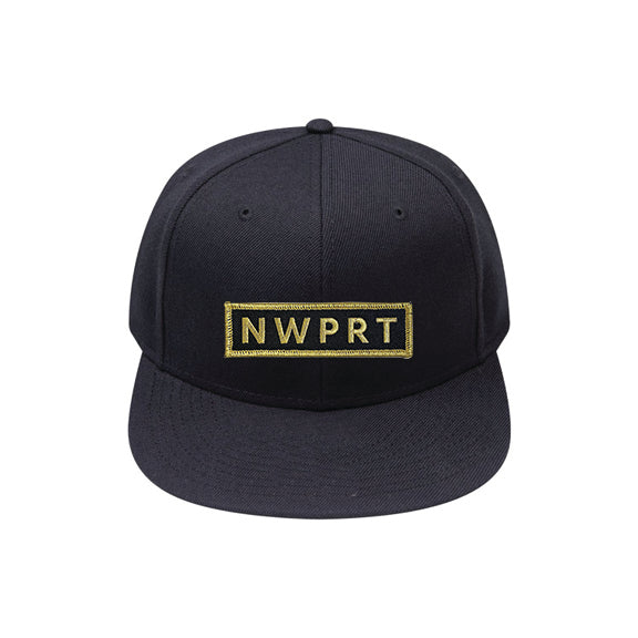 NWPRT Gold Snapback Hat in Black