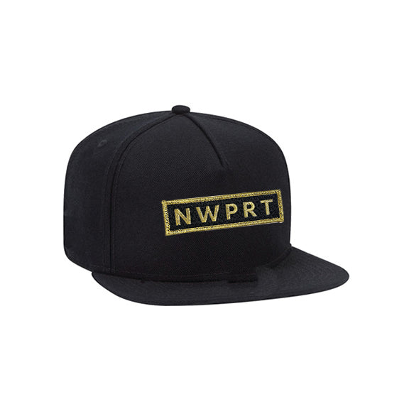 NWPRT Gold Snapback Hat in Black