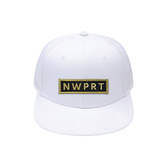 NWPRT Gold Snapback Hat in White