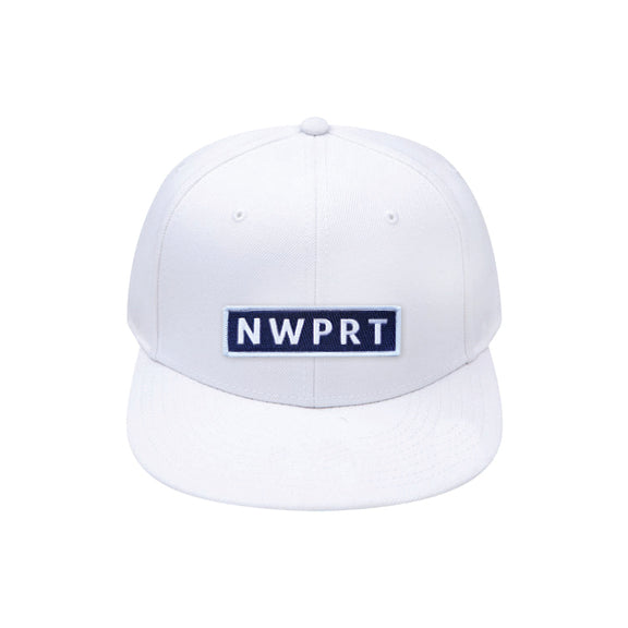 NWPRT Classic Snapback Hat in White & Navy