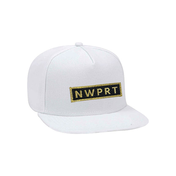 NWPRT Gold Snapback Hat in White