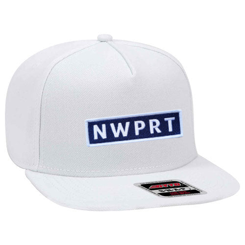 NWPRT Classic Snapback Hat in White & Navy