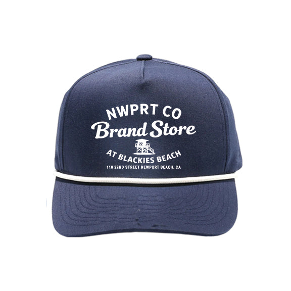 NWPRT Store 5 Panel Rope Mid Profile Hat - Navy Blue