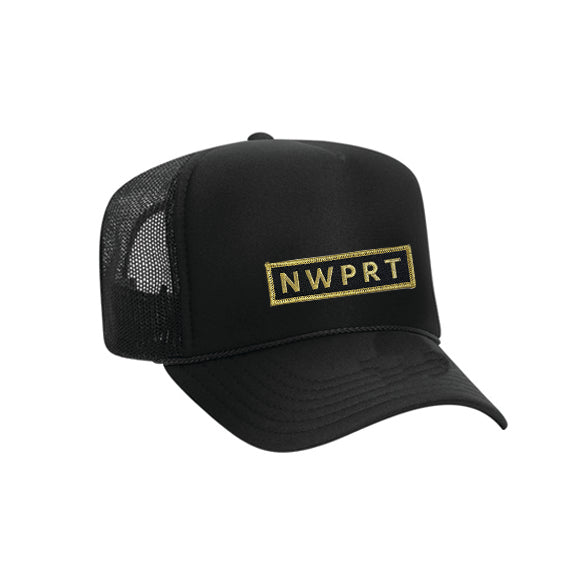 NWPRT Gold Trucker Hat in Black