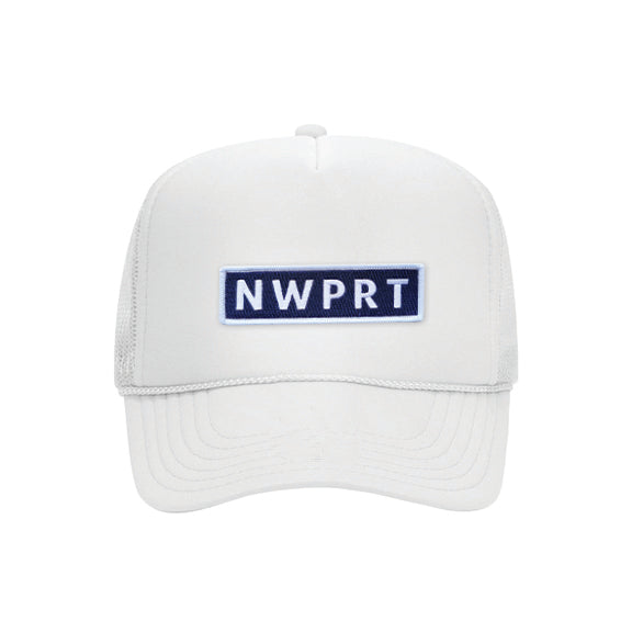 NWPRT Icon Trucker Hat in White - Navy Patch