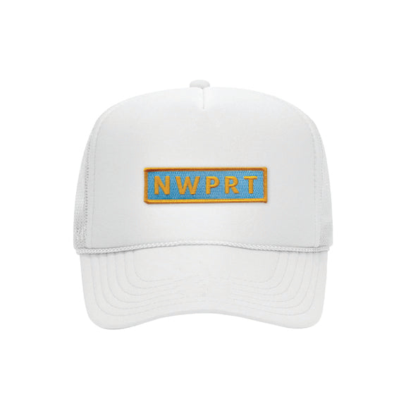 NWPRT Icon Trucker Hat in White - Yellow Patch