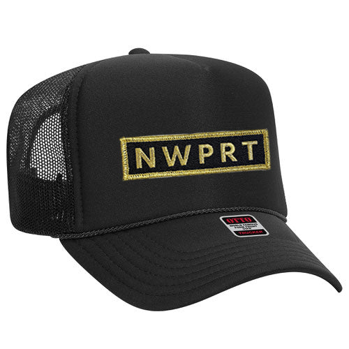 NWPRT Gold Trucker Hat in Black
