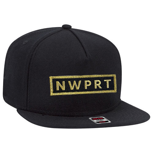 NWPRT Gold Snapback Hat in Black