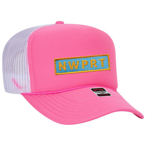 NWPRT Highline Trucker Hat in Hot Pink & White