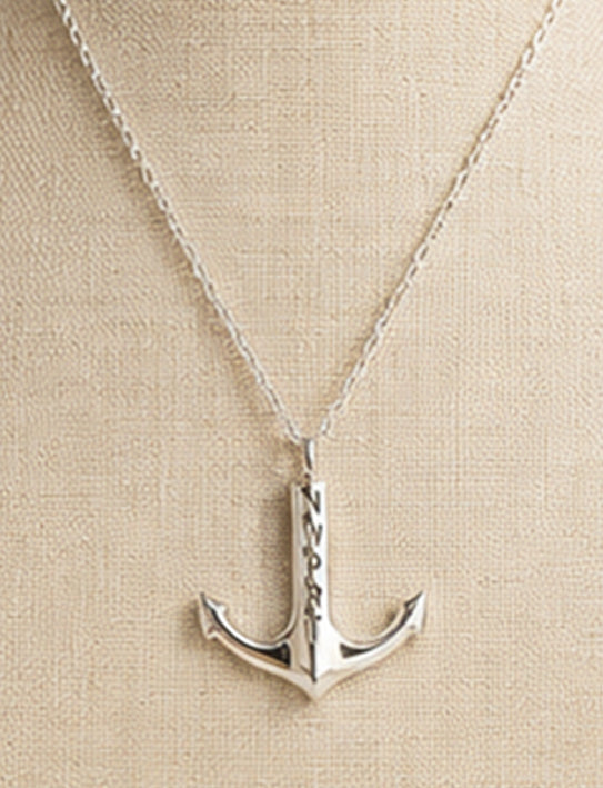 NWPRT Anchor Necklace in Sterling Silver