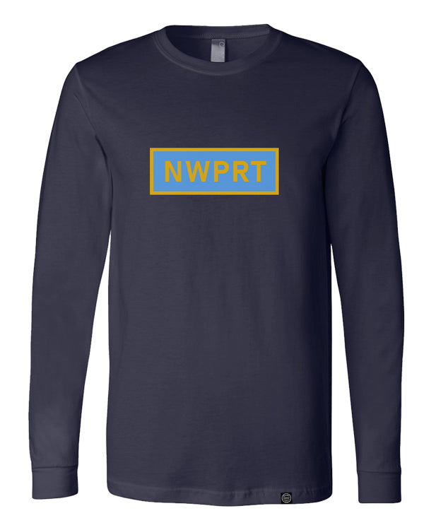 NWPRT Crest Logo Long Sleeve Tee in Navy